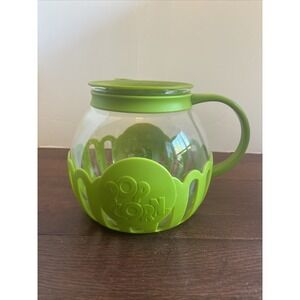 Ecolution Micro-Pop Microwave Popcorn‎ Popper Temp Safe Glass Family Size Lime